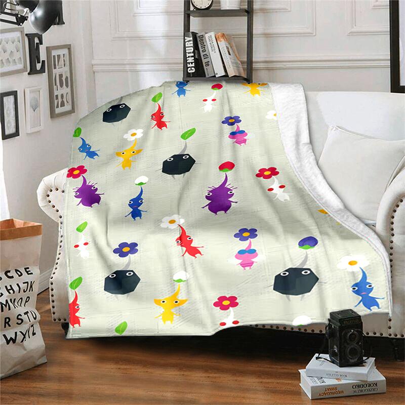 1 manta con diseño de estampado Pikmin, manta ligera para sofá, cama - Suave y cálida, regalo para todas las estaciones como Navidad, Halloween