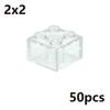 MOC Transparent Thick Building Blocks Figures 1x1 1x2 2x2 2x4 Dots Clear Brick Compatible Brand Educational Creative Toy for Kid
