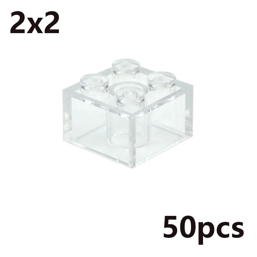 MOC Transparent Thick Building Blocks Figures 1x1 1x2 2x2 2x4 Dots Clear Brick Compatible Brand Educational Creative Toy for Kid