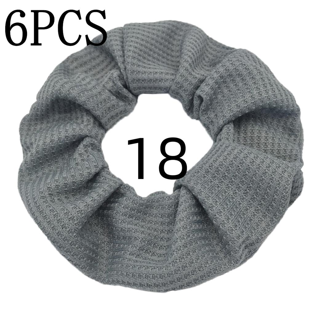 6pcs/lot Candy Color Scrunchies Elastic Hair Band Women Girls Ponytail Holder Rubber Accessories Waffle fabric
