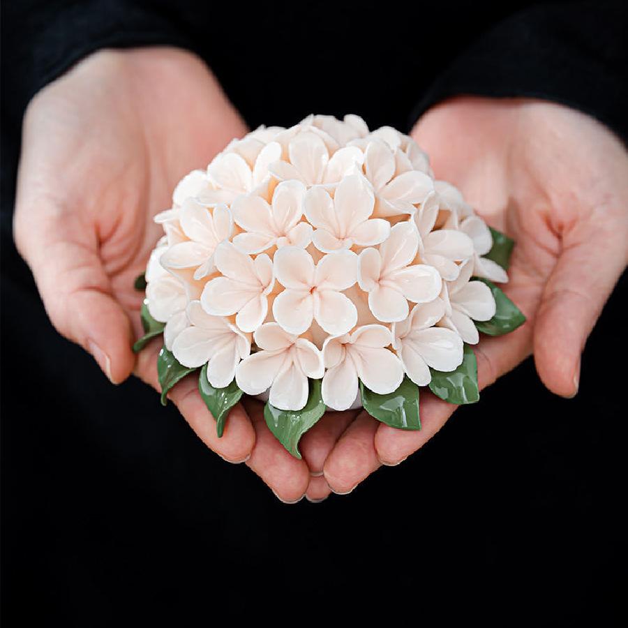 Handmade Ceramic Flower Thread Incense Base Home Living Room Decoration Incense Burner