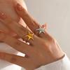 New Stainless Steel Simple Starfish Golden Silver Color Ring For Women Personalized Daily Accessory Party  Birthday Gifts