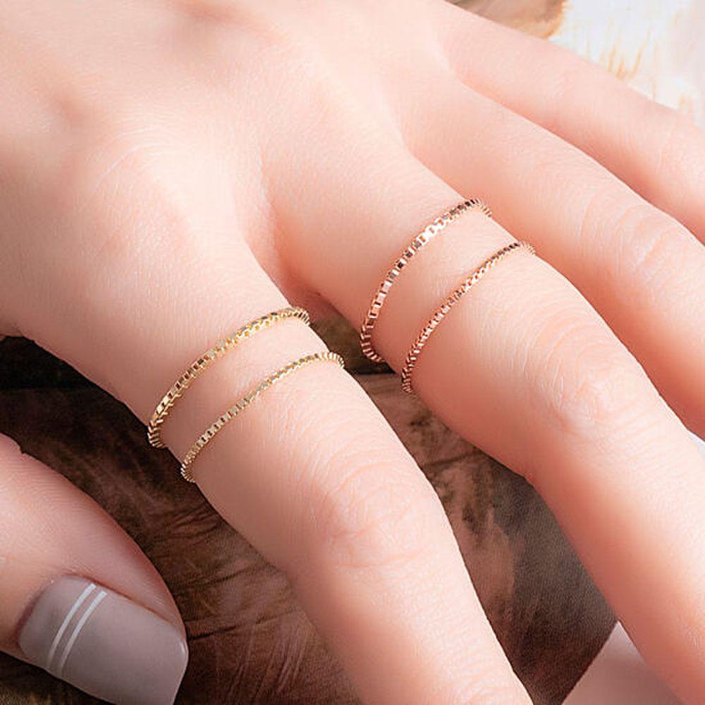 [Helenejw] 14K Box Chain Gold Ring Type A