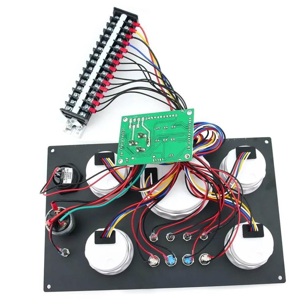 24V 5 Gauge Set with Instrument Panel 0-3000RPM for Car Marine Boat Yacht