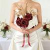 Bröllopsbuketter för Brud Brudtärna Konstgjord Fusk Silke Ros Blomma Brudbukett för Bröllop Bal Ceremoni Hemkomst Jubileum Dekor