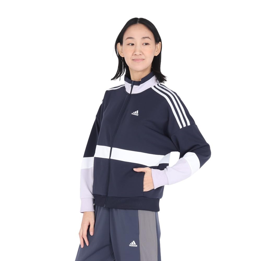 Adidas KTX55 Team Track Top in Legend Dawn Size L Women's Ink/Silver (JG8140),