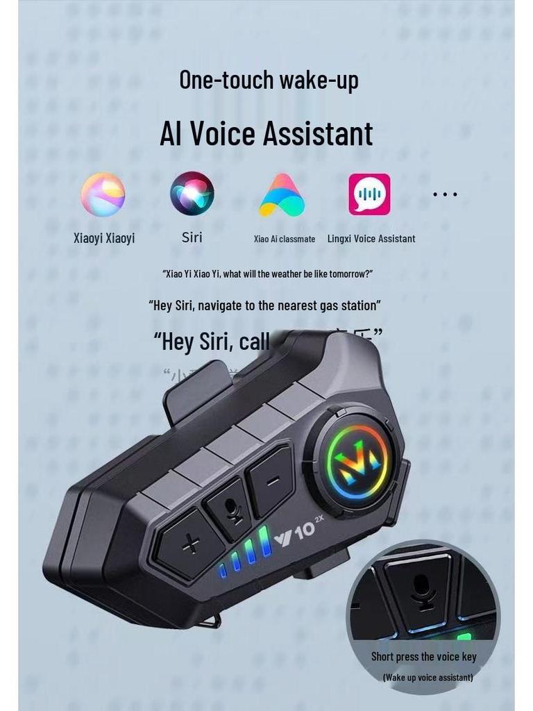 Y10 Wireless Bluetooth Motorcycle Helmet Headset