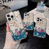 Mobile Phone Case Swan Suitable for Samsung S23 S24 Luxury Rhinestone Iphone17pro Max Transparent Silicone