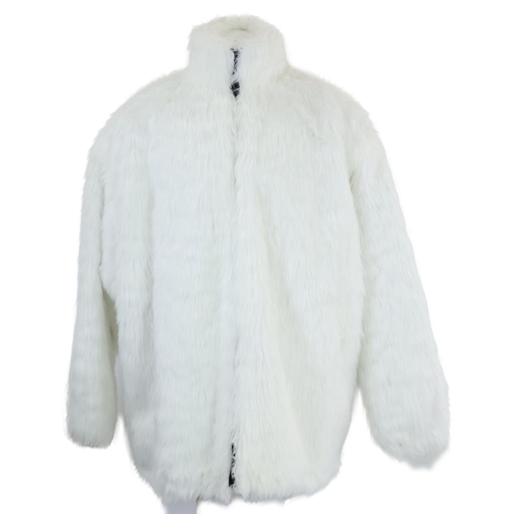 Balenciaga Domestically Authorized 22AW 721789 TNQ30 Back BB Zip-up Fur Coat Jacket/Fur Coat Jacket 32 White X blackUsed