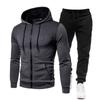 Herren 2-teiliges Trainingsanzug-Set mit Kapuzenjacke und Jogginghose