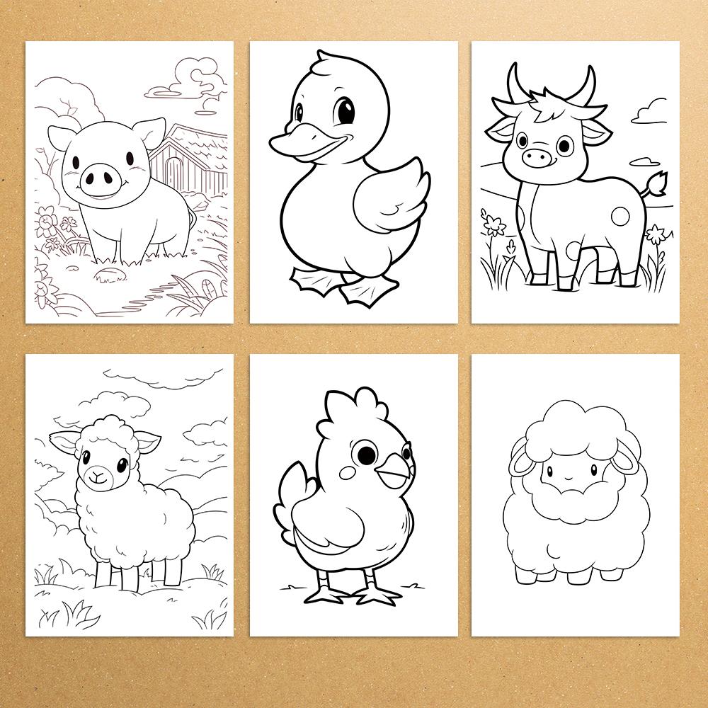 1pc, Farm Coloring Book, Teenagers Coloring Book, 30 different patterns, 100gsm thick paper, stress reliever, birthday gift