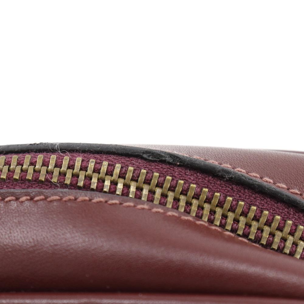 Cartier Must Line Shoulder Bag Bordeaux Suede/Calfskin Women Used