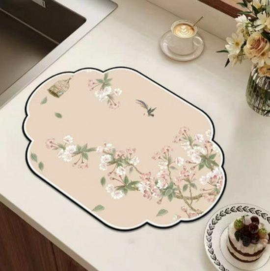 Song's Aesthetic Diatom Mud Floor & Table Mat - Stain & Wear Resistant, Water-Absorbent, Quick-Drying, Ancient Style
