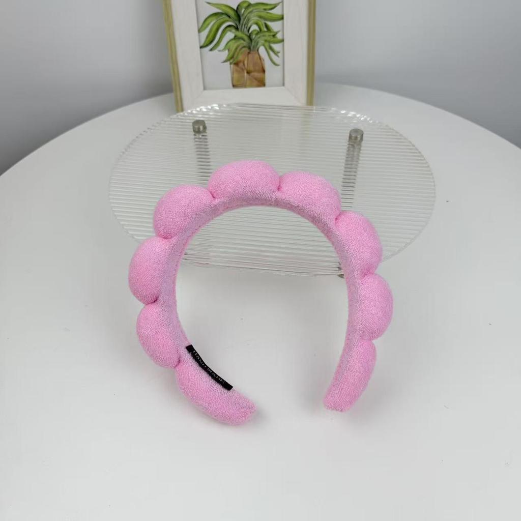 Women's Cute Blue Cloud Headband - Wide, High Skull Top for Face Washing