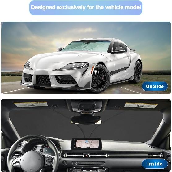 SXCY Použitelné 2021-2024 Toyota GR Supra Skládací štít na čelní sklo Použitelné 2023 2024 Toyota Supra Příslušenství 2024 Supra Visor Skládací štít 2021-2023