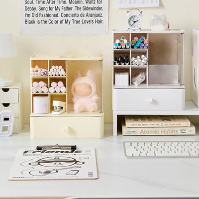 Caja de Almacenamiento Gran Capacidad Organizador de Escritorio con Diseño de Rejilla Dividida Contenedor para Materiales de Estudiante Papelería Cosméticos