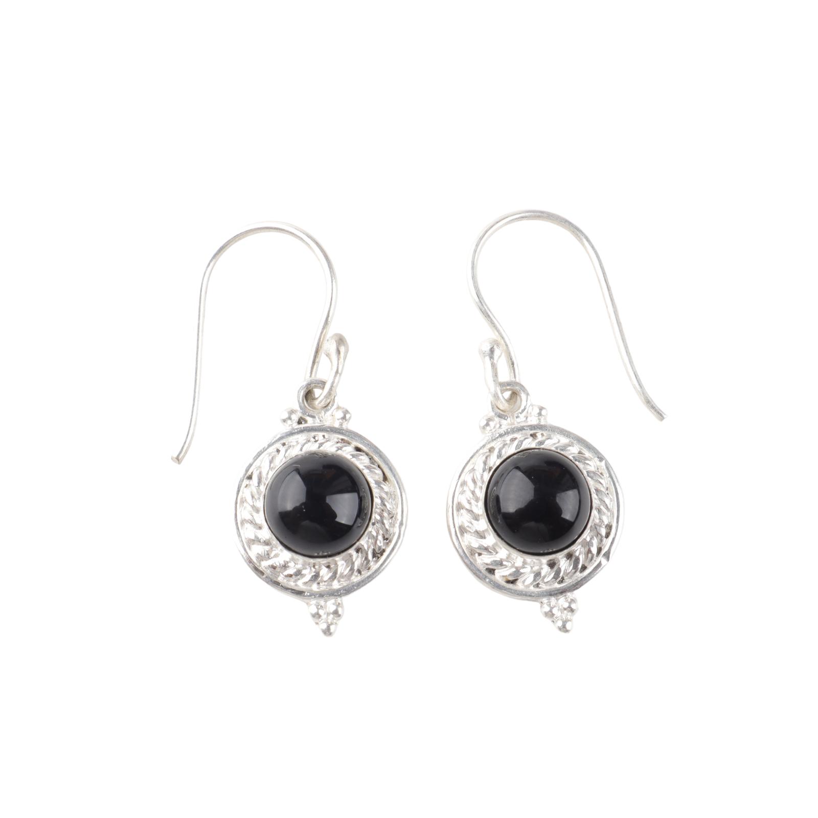 

Black Tourmaline Gemstone 925 Sterling Silver Jewelry Handcrafted Earrings 1.43 EE-117-28