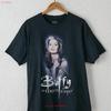 90s Black Buffy The Vampire Slayer T Shirt Basic Graphic Tee NH5361 Vintage Washed Fashion Top For Everyday Wear Comfortable