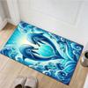 3D Dolphin Ocean Waves Print Area Rug - Polyester Non-Slip Rectangle Floor Mat for Living Room, Bedroom, Dining Area, Laundry