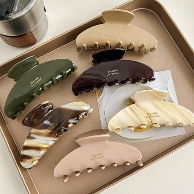 Women Exquisite Elegant Hair Claws Shark Hair Clips Large Acetate Trendy Girls Hair Accessories Temperament Hair Claw