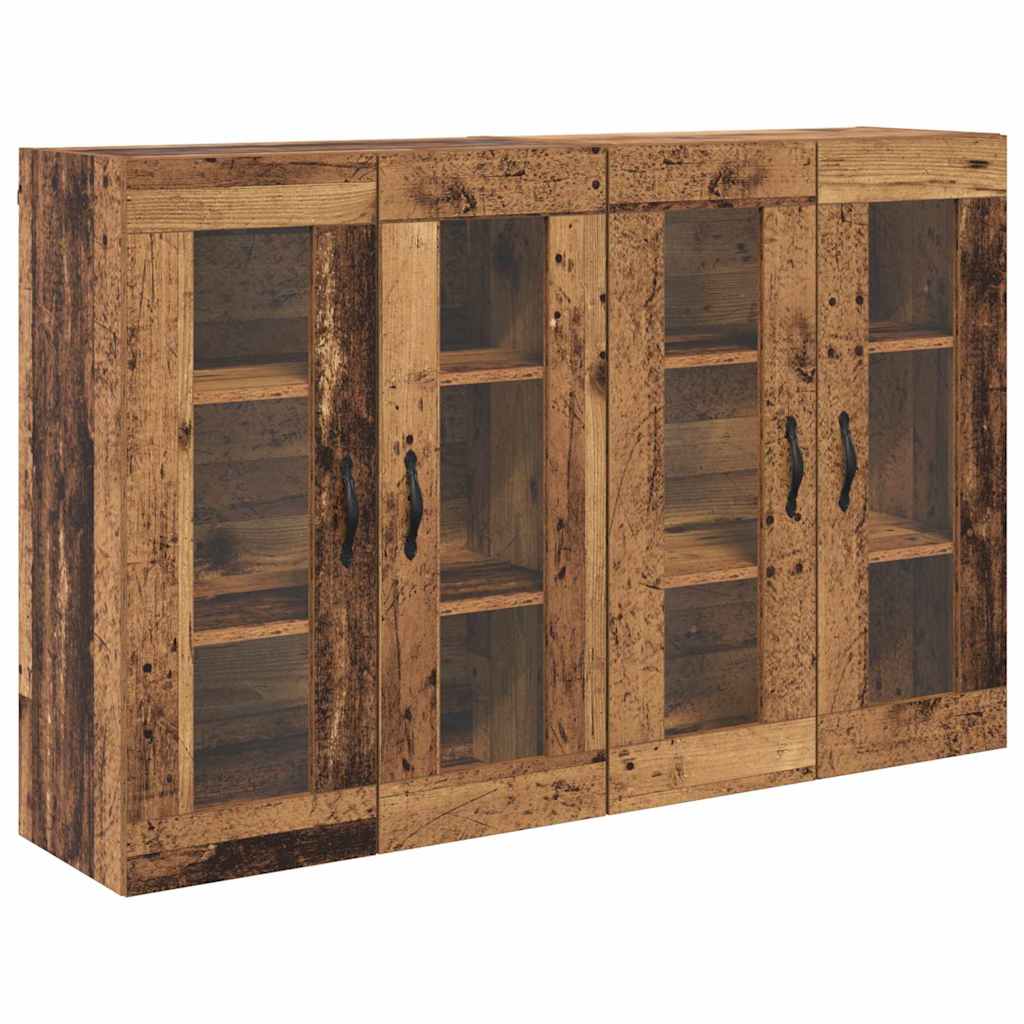 Wall Cabinets 2 pcs Reclaimed Wood Look 27.4 x 13.4 x 35.4 in (L x W x H) Engineered Wood