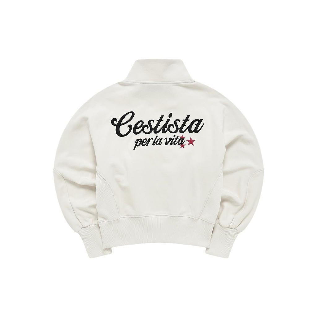 Fila Fusion Letter Logo Oversized Pullover Sweatshirt Women sweatshirts Milk-Beige T11W245206ABG