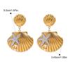  Ocean Starfish Shell Pendant Earrings for Women Stainless Steel Waterproof Summer Jewelry Gift Accessories