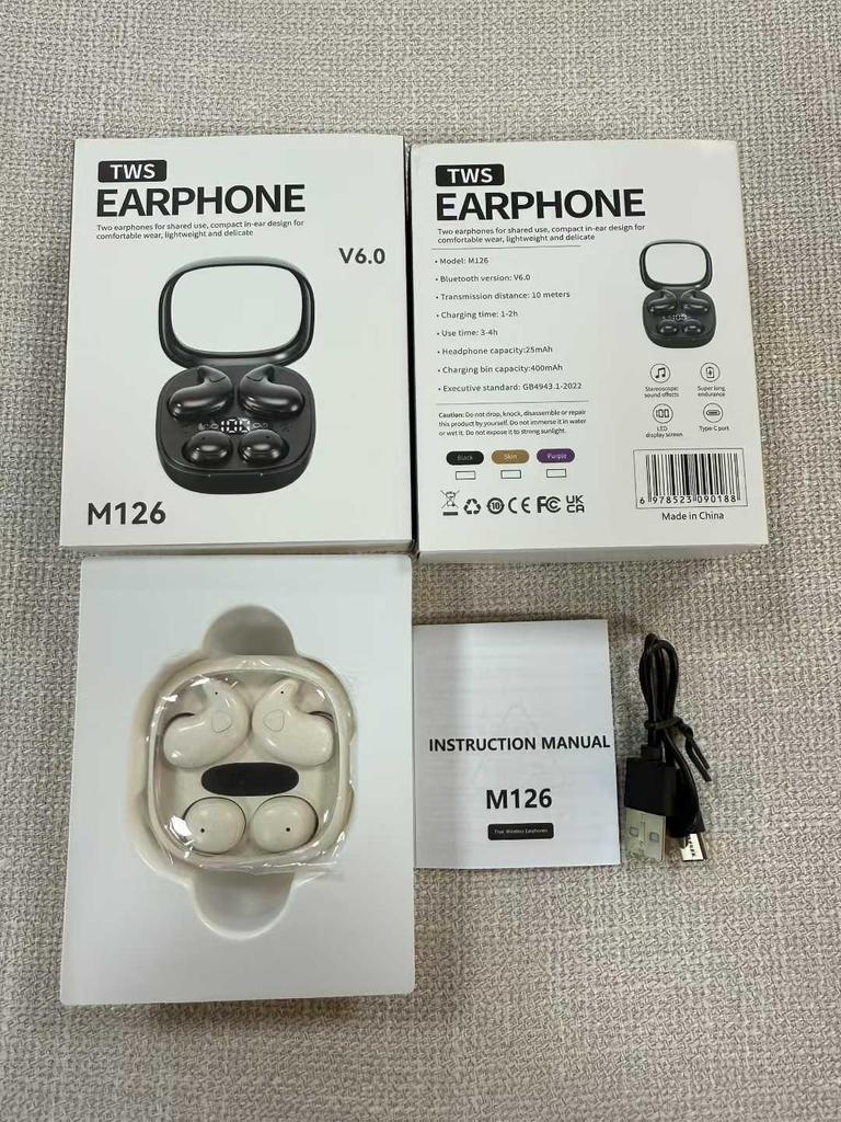 2025 Wireless Bluetooth Earbuds: M126 Dual In-Ear Sleep Headphones