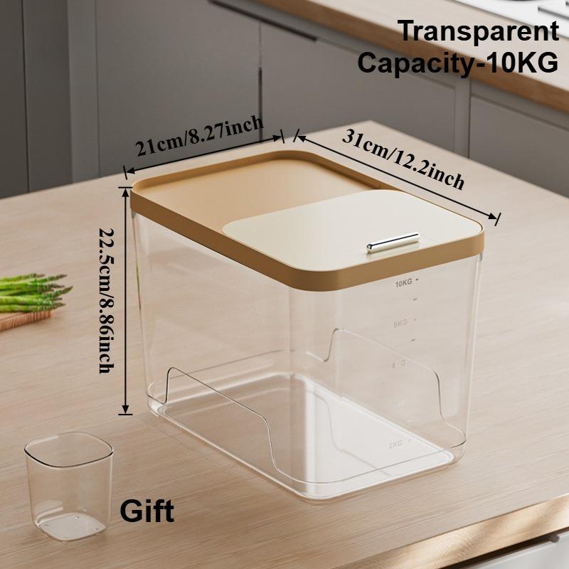 Food Grade Sealed Slide-Out Rice Container Safe Moisture Proof Grain Flour Pet Food Storage Bin for Home Kitchen Organization
