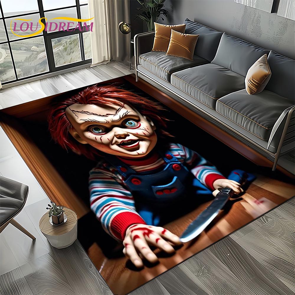 Hororový film Chucky Pennywise Halloween Postava Saw Koberec Kobereček pro Obývací pokoj Ložnici Domov Dekorace Pohovky, Protiskluzová Podložka na Podlahu