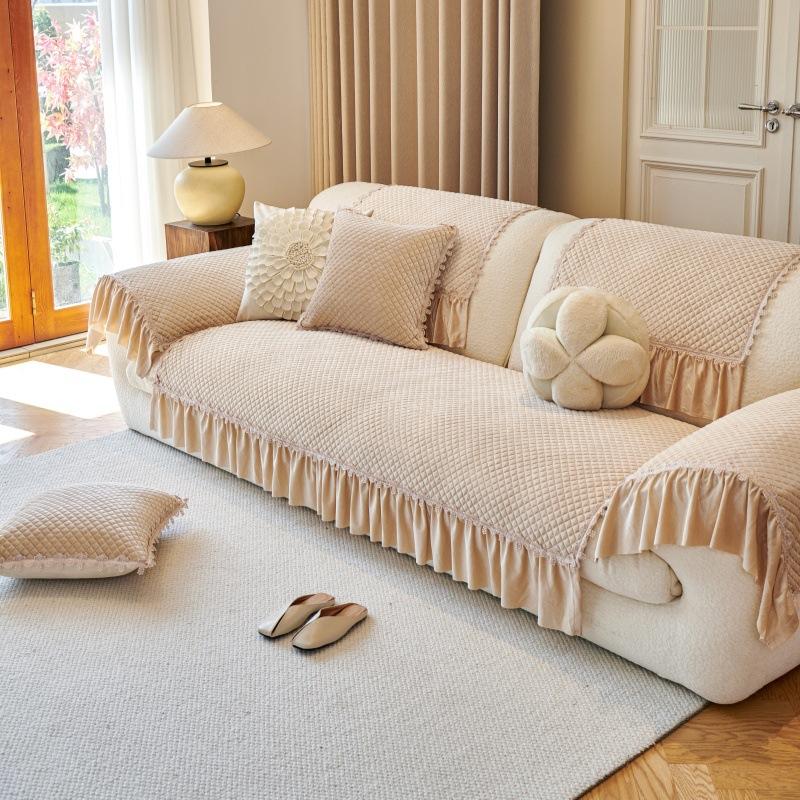 

European Sofa Cushion Winter High-End Cushion Plush Four-Season Universal Non-Slip American Leather Sofa Special Seat Cushion Cover 70*70cm