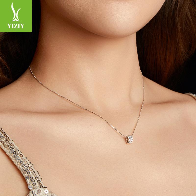 Bright Lucky Small Waist Moissanite Collarbone Chain, Shining High-End S925 Sterling Silver Necklace Jewelry