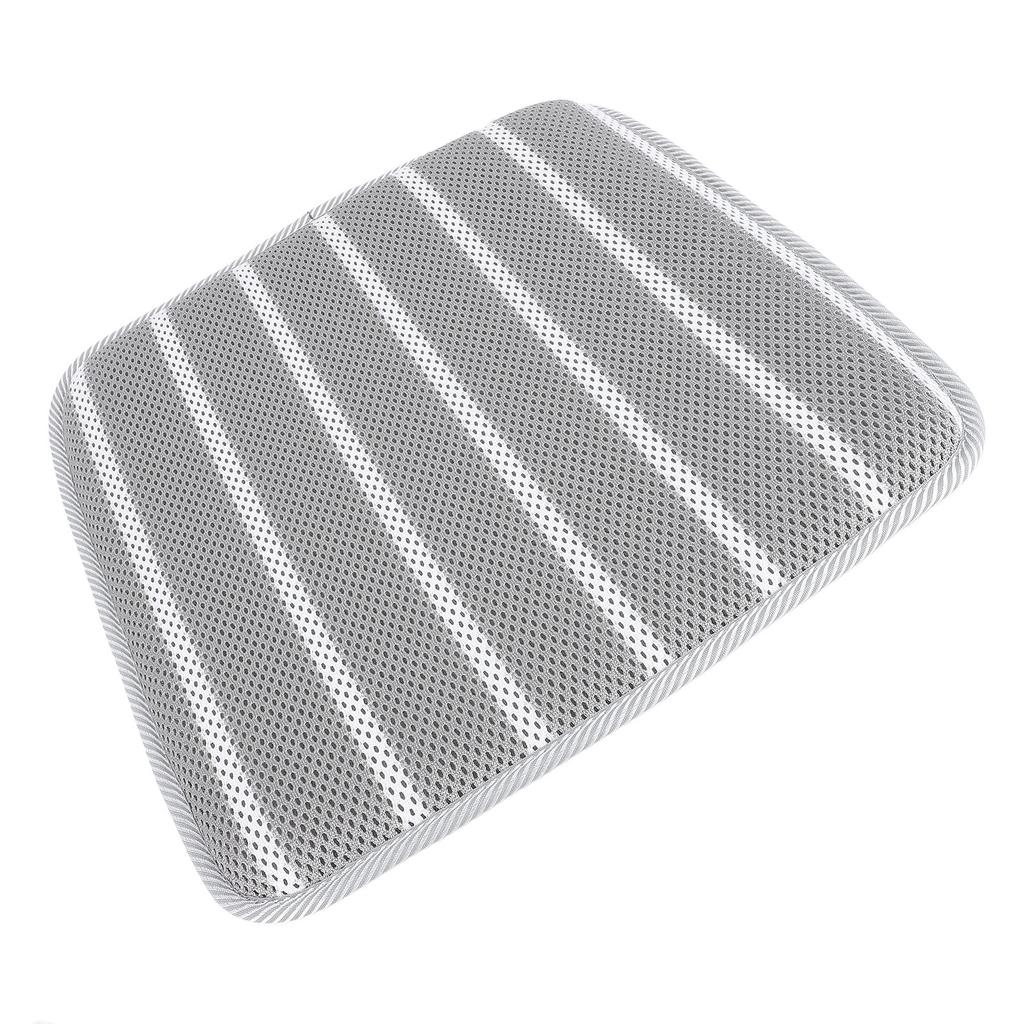 Shower Seat Cushion Soft 4D Mesh Fabric Breathable Shower Chair Pad Gray White Striped for Shower