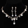 Elegant Crystal Rhinestone Bridal Jewelry Set: Alloy Flower Necklace & Earrings