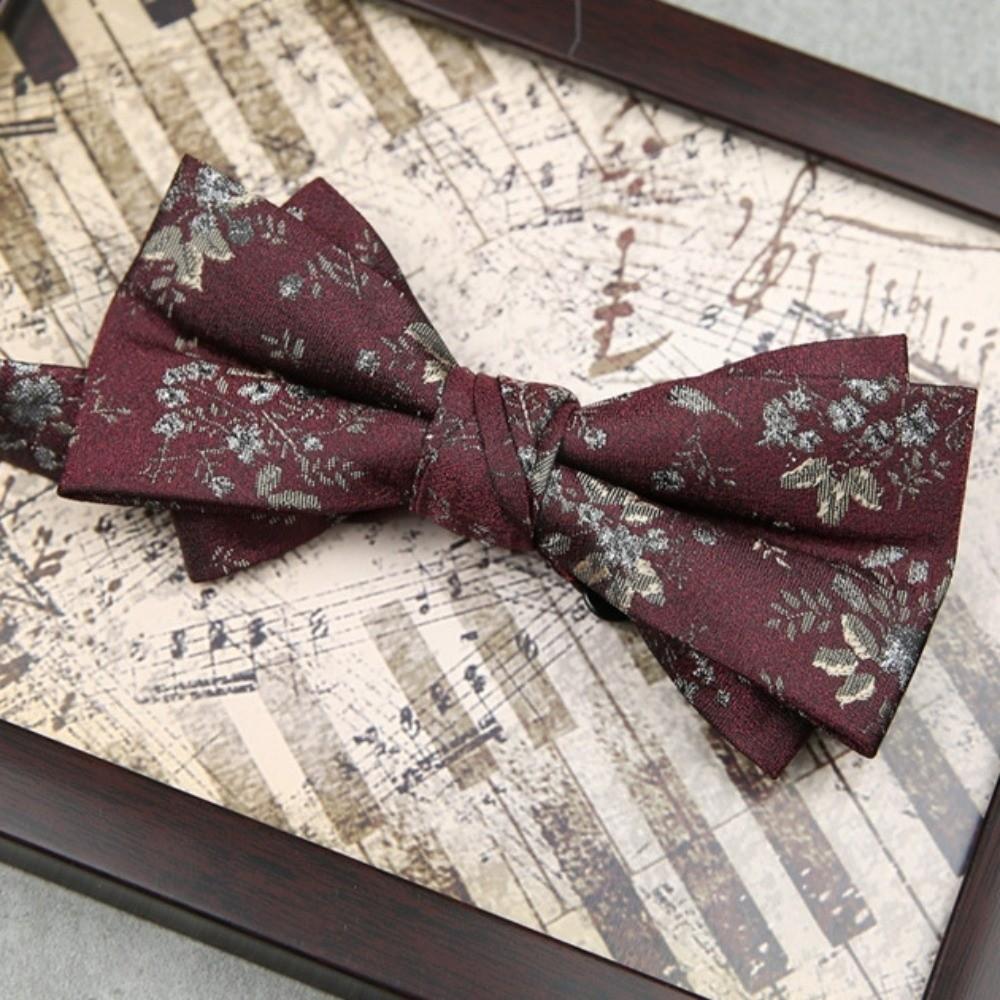Adjustable Red Serise Bow Tie Soft Bridegroom Groomsman Cravat Men Necktie Chinese Wedding