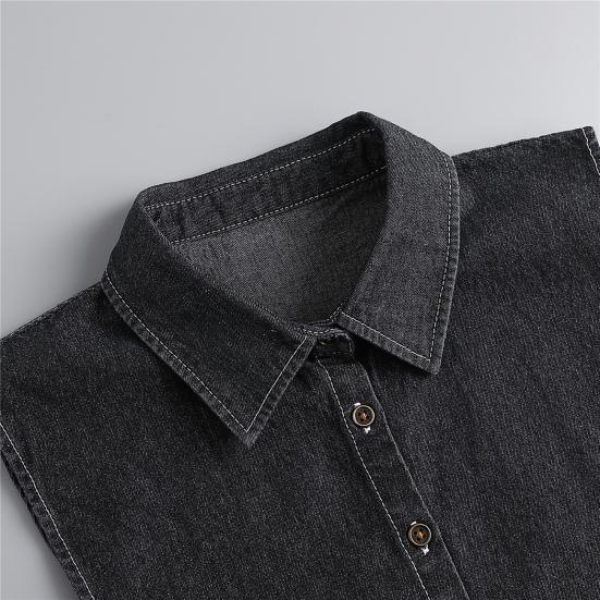 Denim Fake Collar Lapel Women Easy Button-On Shirt Collar Sweaters Dresses Jackets Layering Accessory