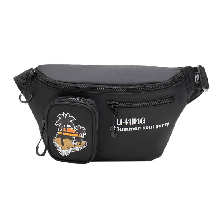 

New LiNing Fabric Sling Bag, Crossbody Bag, Fanny Pack Regular Unisex Black ABDS217-1 30.0*7.1*15.0CM