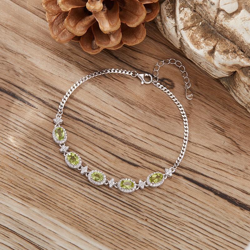 Natural Gemstone Bracelet Women - Garnet Topaz Peridot Amethyst Citrine Jewelry