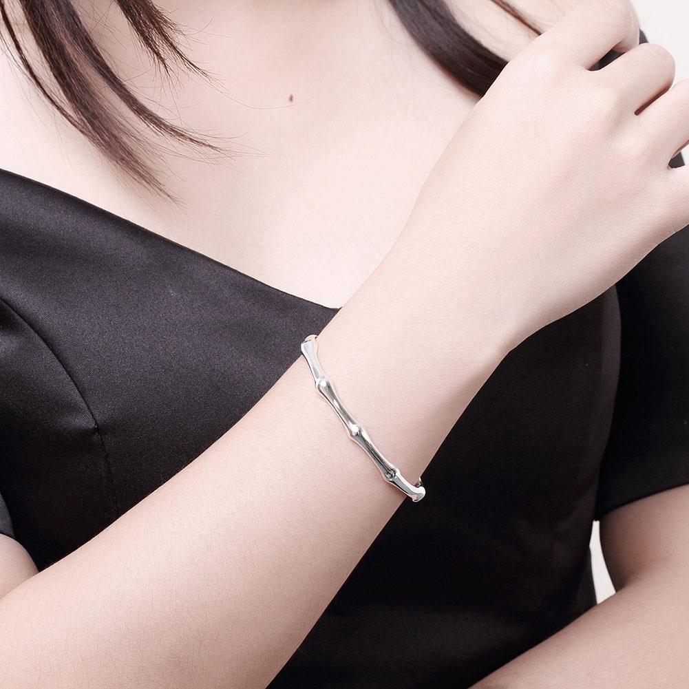 925 Sterling Silber Armbänder für Frauen elegante Bambus joint armreif einstellbar Schmuck Mode Party Geschenke Studentin