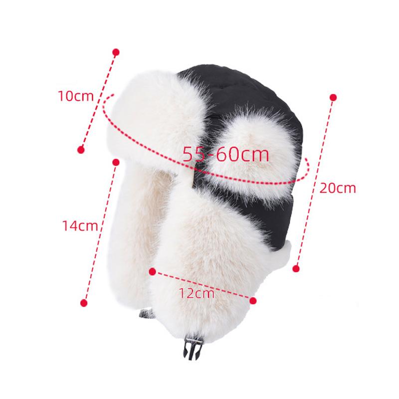 Winter Thickened Plush Bomber Hats for Women Men Waterproof Fur Cap Windproof Ear Protection Cap Outdoor Warm Earflap Skiing Hat
