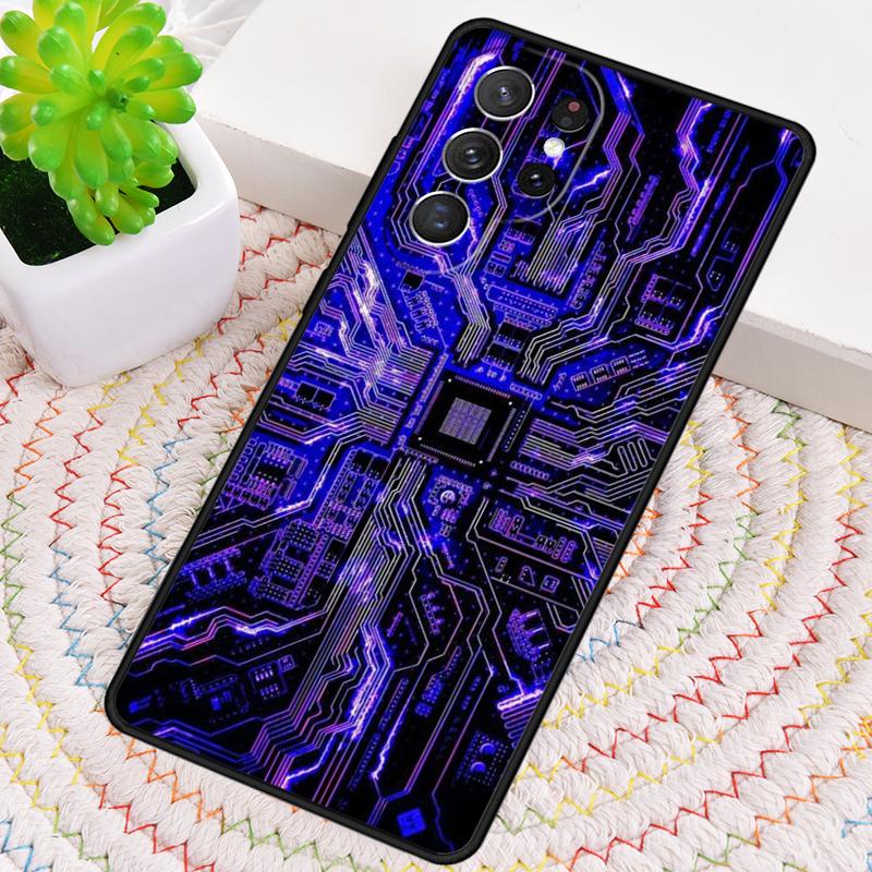 Motherboard Circuit Board Silicone Phone Case For Samsung Galaxy note 10 pro S26 S25 S24 S23 S22 S21 Plus S25Ultra Capa Cover
