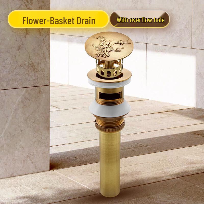 Stainless Steel Pop-Up Sink Drainer with Basket Strainer