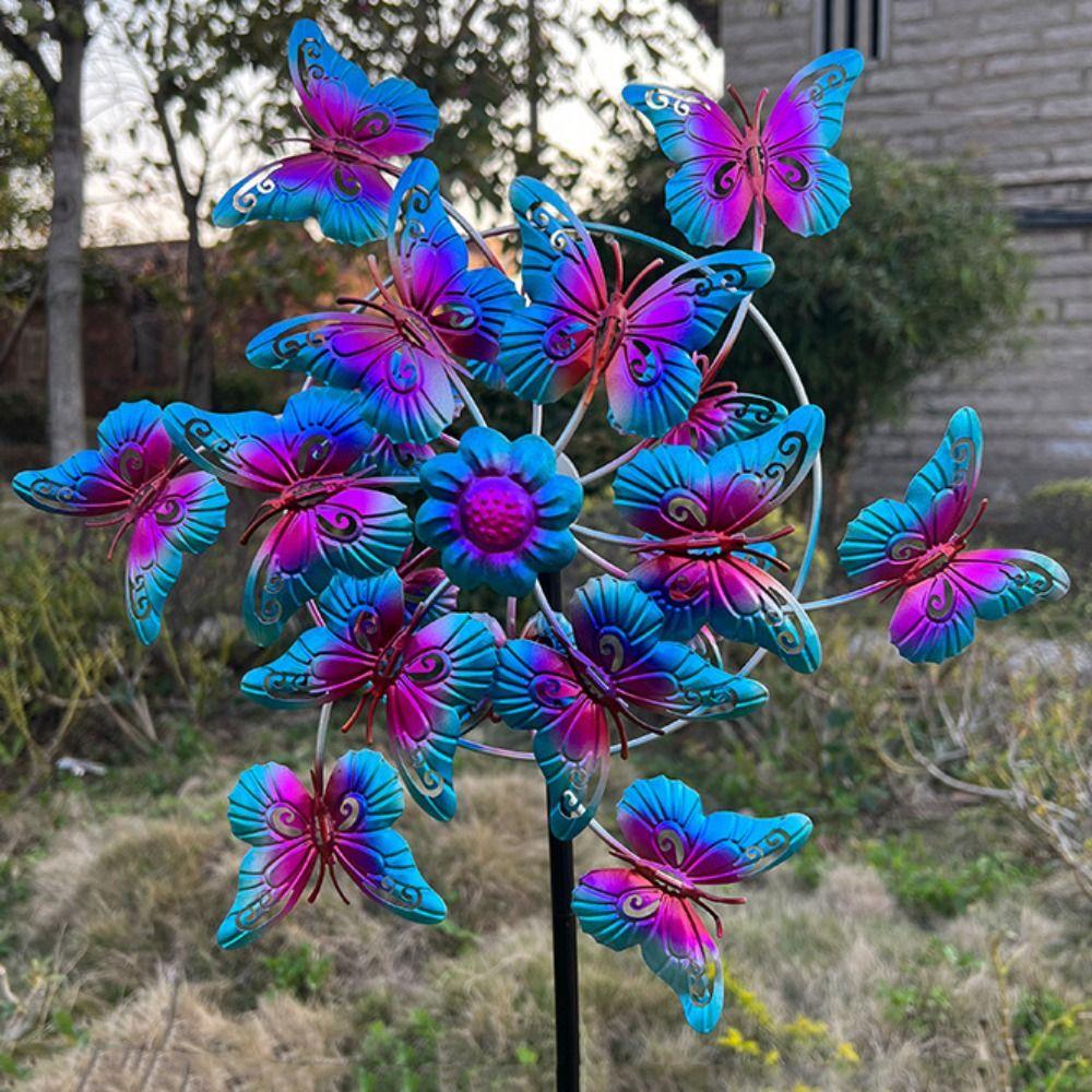 Removable Metal Windmill Rotating Wind Collectors Rotator Gardening Plug Pinwheel  Lawn