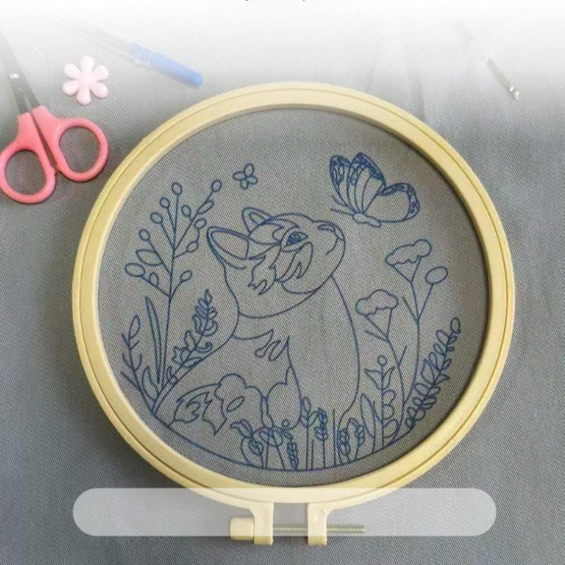 1set Wedding Girl Series Hand Embroidery Material Kit, Cross Stitch Beginner Easy Tutorial and Tools, Handmade Fabric Material Kit