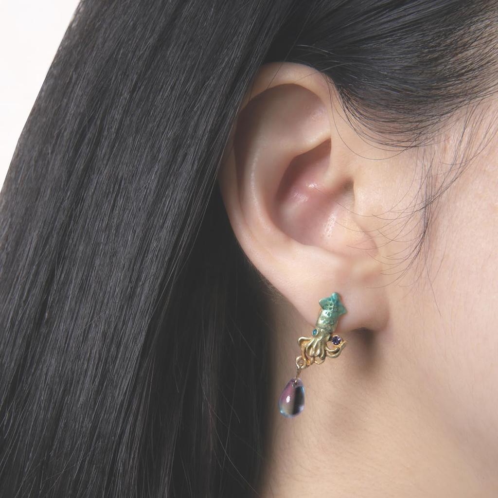 Blue Squid Earrings for Women PalnartPoc Palnart Poc Official Bluff Superior Gift Firefly Squid Earrings