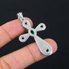 Green Onyx Gemstone Handmade 925 Sterling Silver Gift Cross Pendant 2.10" g2d66