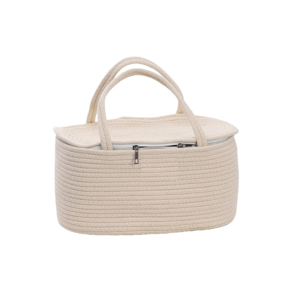 

Cotton Thread Rope Mummy Handbag Divided Into Compartments Baby Diaper Bag Picnic хаки