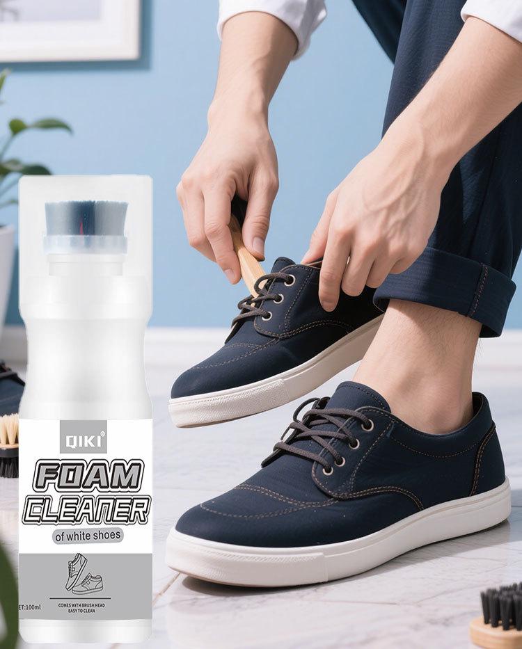 Domain King White Shoe Cleaner & Whitener with Brush - Maintains Sneakers, Sports Shoes, and Edges