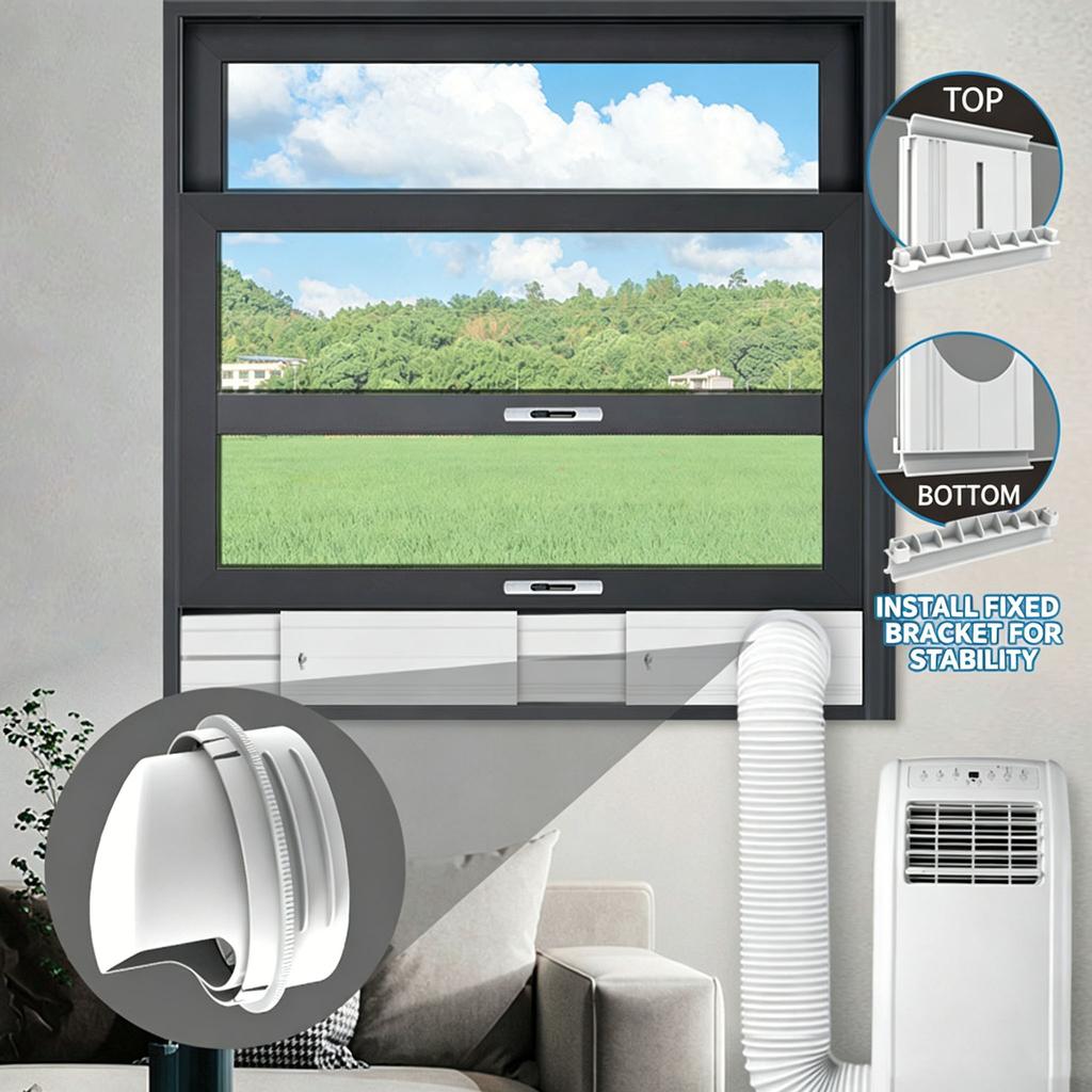 Portable Conditioner Window Kit for Hose, Adjustable Vent Kit for Sliding
