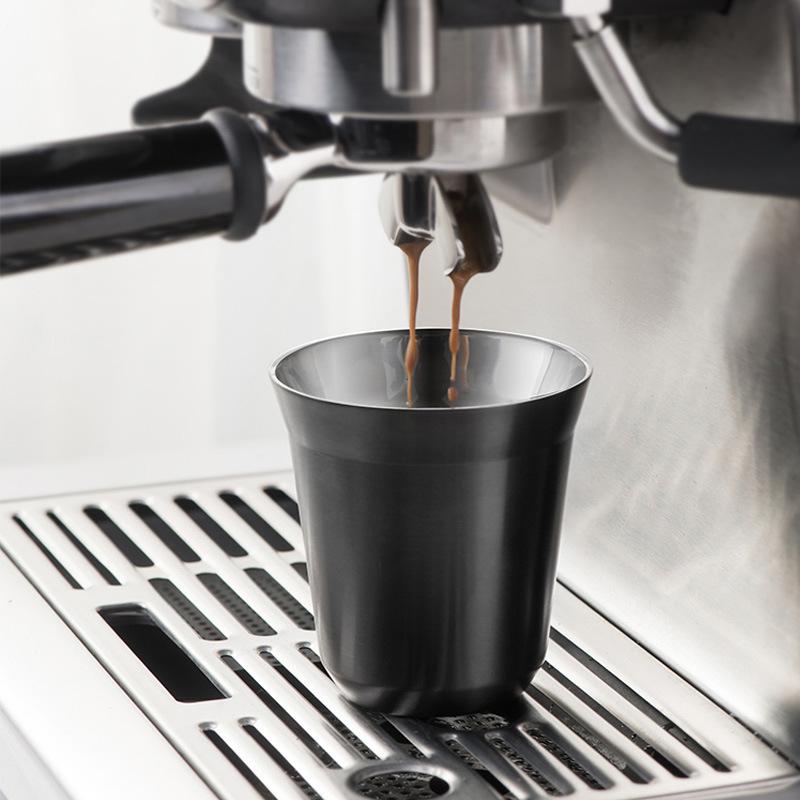 Italian Capsule Coffee Cup - 304 Stainless Steel, Double-Layer Insulated, Food-Grade, Latte Gift